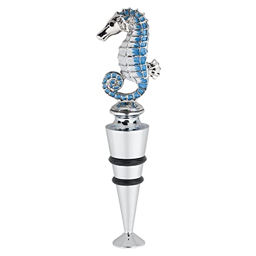 Supreme Housewares Wine Things Zinc Alloy Seahorse Wine and Beverage Bottle Stopper and Wine Preserver, Painted