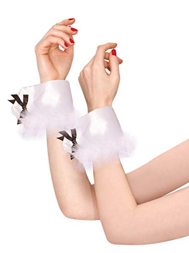 amscan White Bunny Wrist Cuffs, Adult Size 848221