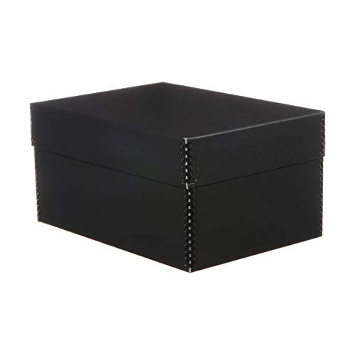 Lineco Photo Storage Box, Holds 1000 3" x 5" or 4x6" or 5x7" Photos, Removable Lid with Photo Envelopes, Color: Black.