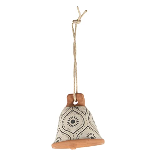 Foreside Home & Garden White Sunburst Terracotta Decorative Bell