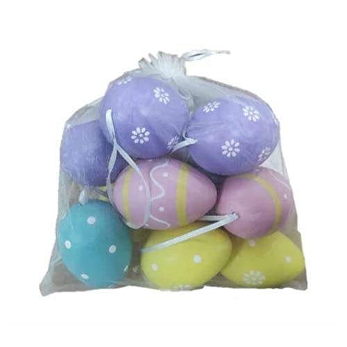 Delton Plastic Egg Ornament Set of 12, 3.10-inch Height