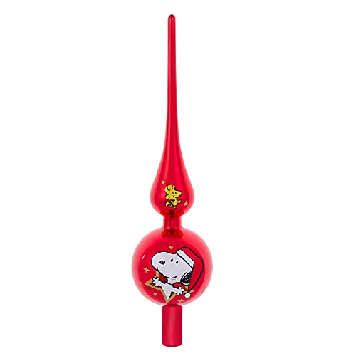 Kurt Adler Peanuts Snoopy Glass Tree Toppers, 12-Inches, Multi-Colored