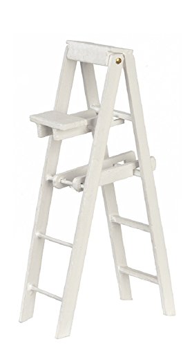 Aztec Imports Melody Jane Dollhouse White Step Ladders Large Miniature Decorators Accessory