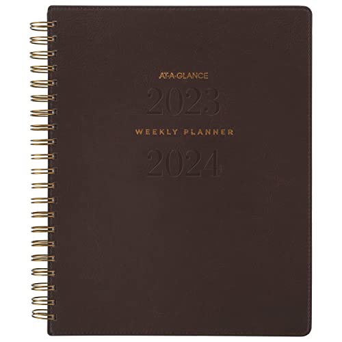 ACCO (School) AT-A-GLANCE 2023-2024 Planner, Weekly & Monthly Academic, 8-1/2" x 11", Large, Signature Collection, Brown (YP905A09)