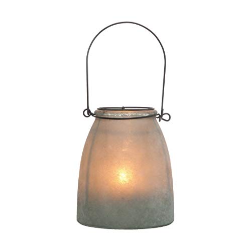 Transpac Small Glass Frosted Candle Holder