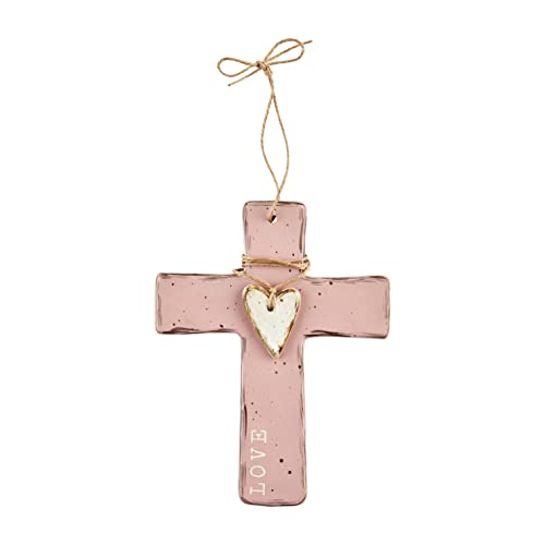 Mud Pie Love Heart Cross, 6 1/2-inch