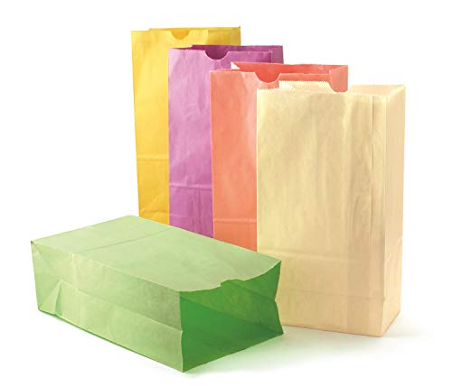 Hygloss Products Colored Paper Bags - Party Favors, Puppets, Crafts & More - Large Paper Bags - 6