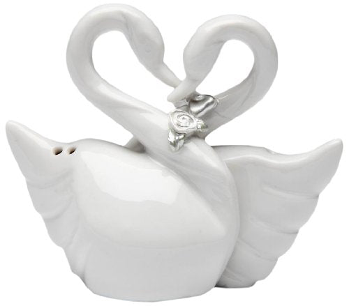 Cosmos Gifts Appletree Design The Perfect Wedding Swan Couple Salt and Pepper Set, 2-7/8-Inch