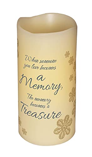 Carson 6" Flameless Vanilla Scented Memory Pillar Candle, Flickering Led Light