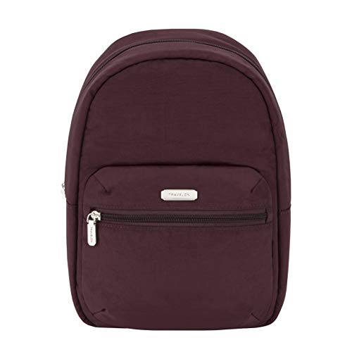 Travelon Small Backpack, Dark Bordeaux, 8W x 12H x 4.5D