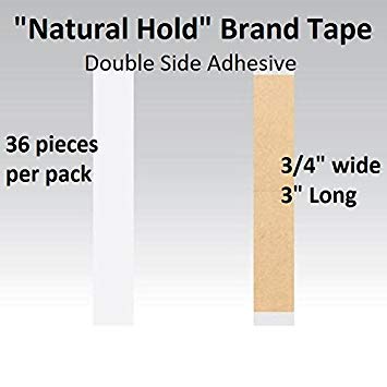 Walker Tape Natural Hold Tape 3/4" X 3" Straight Strips Double side adhesive 36-pcs