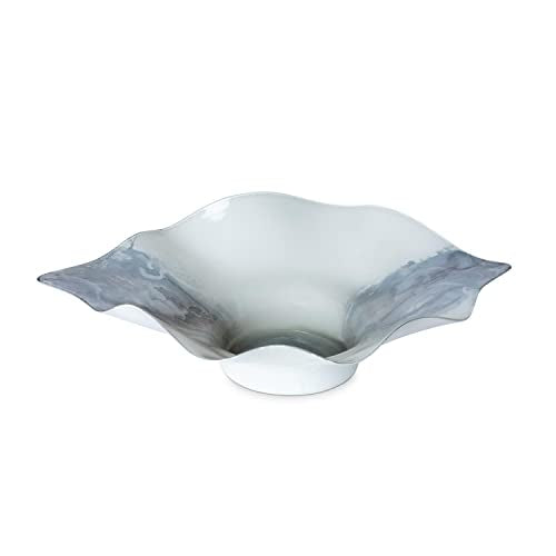 Park Hill Collection Tempest Artisan Glass Decorative Bowl With White EAB30132