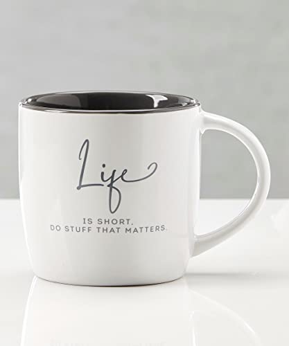 Giftcraft 094260 Life Sentiment Mug, 3.9-inch, White, Ceramic