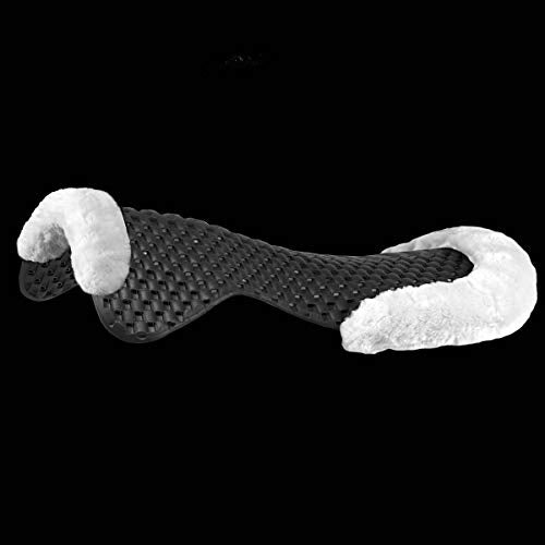 Acavallo Piuma Featherlite Eco-Wool Air Release Cut Out Half Pad - Charcoal with White Fleece