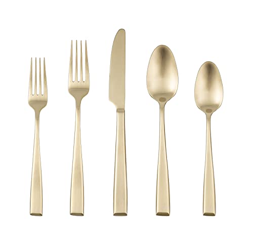CAMBRIDGE Silversmiths Samira Champagne Satin 20-Piece Flatware Set, Service for 4