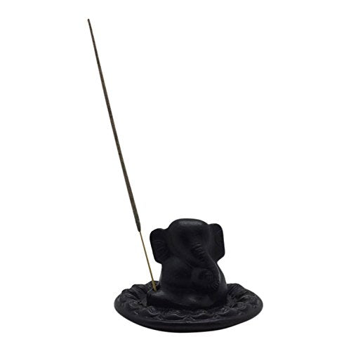 Kheops International SavvyGardens Ganesha Black Clay Incense Holder