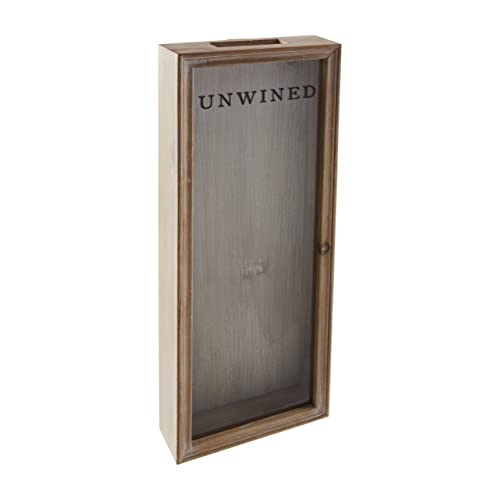 Mud Pie Tall Wood Unwined Cork Display, 20" x 7 3/4", Brown