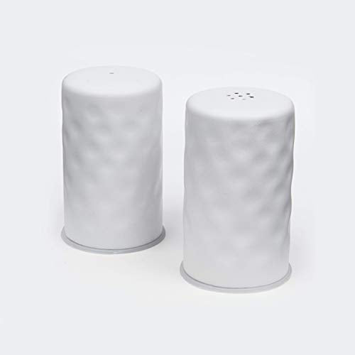 American Metalcraft WHSP2 Hammered Salt & Pepper Shaker Set, White, 2-Ounces Each