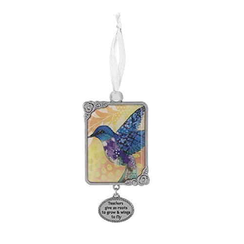 Ganz ER61651 Teachers Give us Roots to Grow and Wings to Fly Ornament, 3.63-inch Height, Zinc, Multi