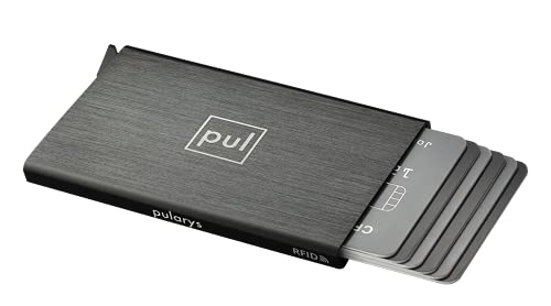 pularys Credit Card Holder ZEN - Minimalist Slim Case Made of Aluminum - RFID blocking - Space for up to 6 Cards - Front Pocket Wallet for Men and Women- Ultra Modern - Full Protection