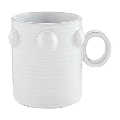 Mud Pie Beaded Mug, Top Row, 4.5" X 3.75" Diameter, Terracotta