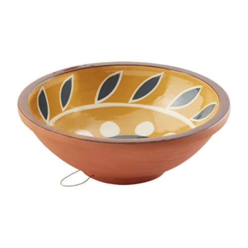 Mud Pie Painted Decorative Bowles, Yellow, 11" Dia