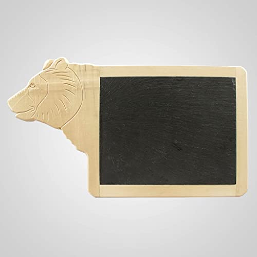 Lipco Cutting Bear Wood and Slate Serving Platter, 15-inch Height, Wood, Slate, Kitchen, Kitchen Accessories