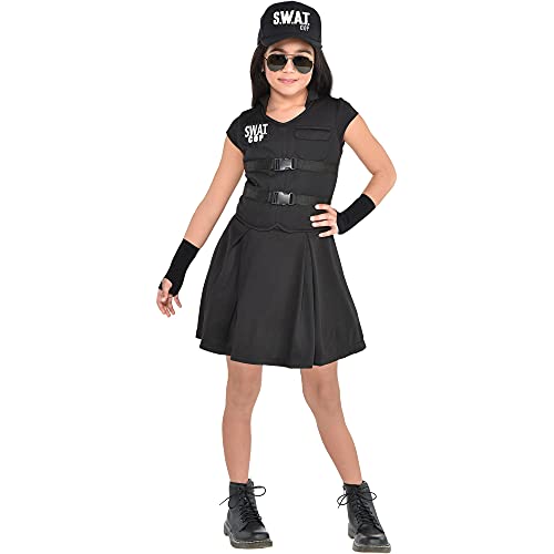 Amscan SWAT Girl Halloween Costume for Children, Medium (8-10), Includes Dress and Fingerless Gloves