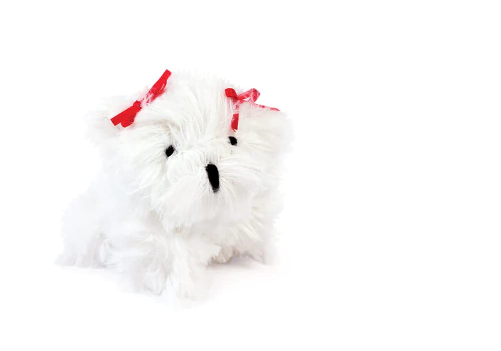 Oscar Newman Maltese Pipsqueak Toy, 5-inch Length, White