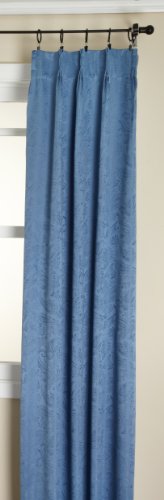 Belle Maison Stylemaster Gabrielle Pinch Pleated Foam Back Drape Pair, Blue, 48 by 84-Inch