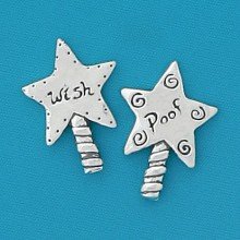 Basic Spirit Wand Shape - Wish and Proof : Pocket Token or Lucky Novelty Coin, One Inch, Handcrafted Lead-Free Pewter