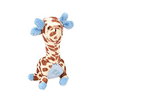 CocoTherapy Oscar Newman Giraffe Safari Baby Pipsqueak Animal Tiny Toys for Dogs, 7-inch Length Blue