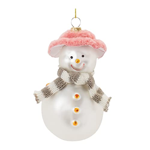 Melrose 86442 Snowman Ornament, 5-inch Height, Glass