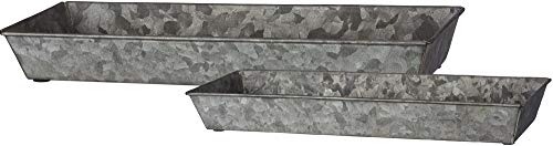 Primitives by Kathy 39710 Rectangular Trays, Set of Two, Galvanized