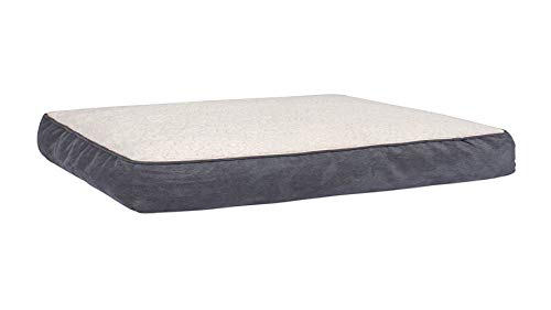DII Design Orthopedic Premium Shredded Memory Foam Pet Bed with Removable Cover and Sherpa Top - Ease Aches & Pains in Your Pet & Give Them the BEST Nights Sleep - Gray, Large