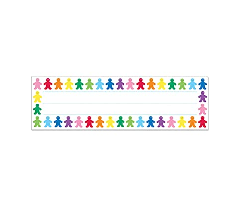 Hygloss Products Rainbow People Kids Name Plates for Desks Cubbies Lockers  9.5 x 2-7/8 Inch, 36 Pack