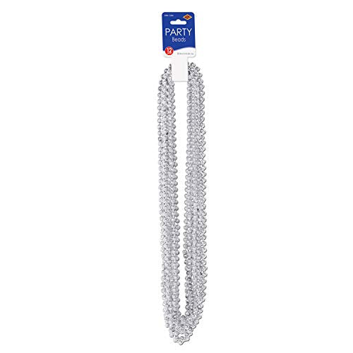 Beistle Small Bead Necklaces, Silver