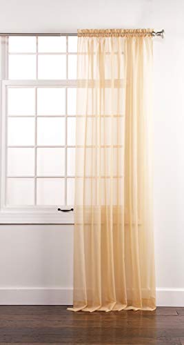 Belle Maison Stylemaster Elegance Sheer Voile, 60" X 95" | Panel, Gold