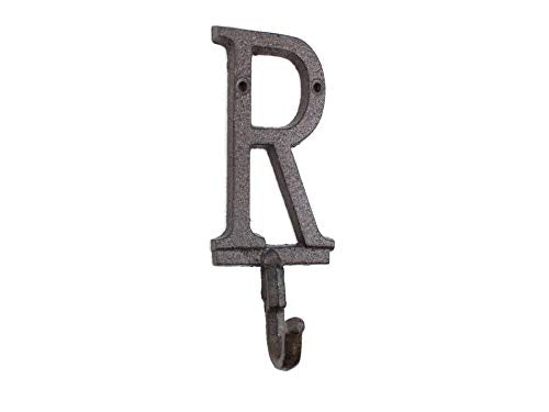 Hampton Iron Cast Iron Letter R Alphabet Wall Hook 6" - Cast Iron Decor - Cast Iron Home Dec