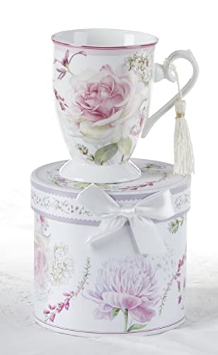 Delton Porcelain Mug in Gift Box, Moon Rose
