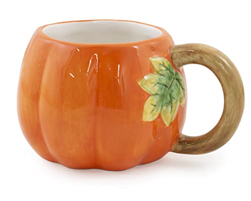 Boston International Ceramic Coffee/Tea Mug, 1 Count (Pack of 1), Pumpkin