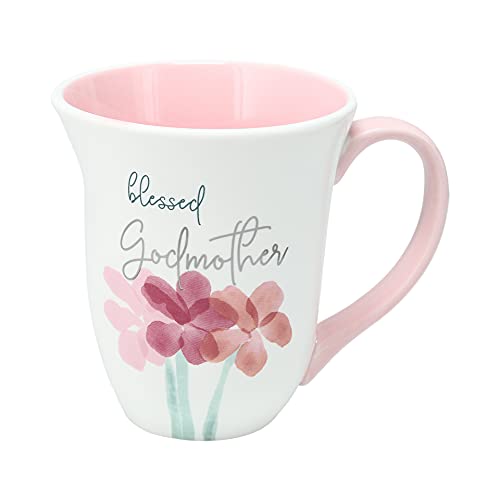 Pavilion - 16 oz Large Coffee Cup Mug Blessed Godmother Watercolor Flower Trio