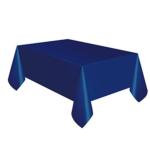 Unique Industries Navy Blue Plastic Tablecloth, 108" x 54"