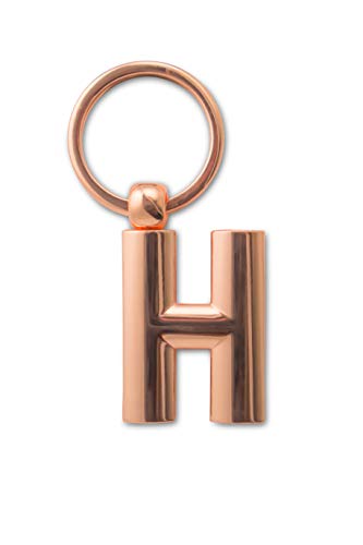 IF Metal Letter Keyring Personalised Alphabet Letters - Rose Gold - H