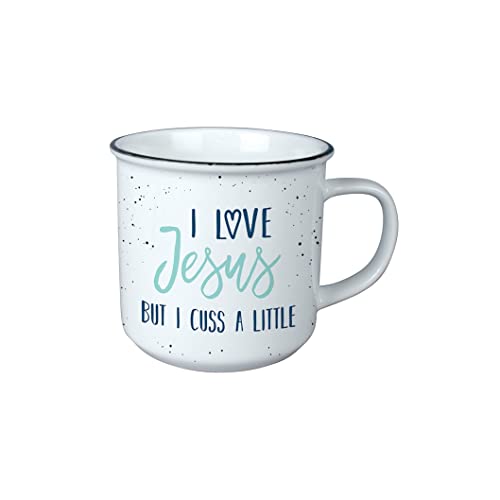 Carson Home, Decorative Vintage Mug for Coffee Latte Tea Hot Cocoa, Ideal Gift, Microwave and Dishwasher Safe, I Love Jesus Vintage Mug 13oz
