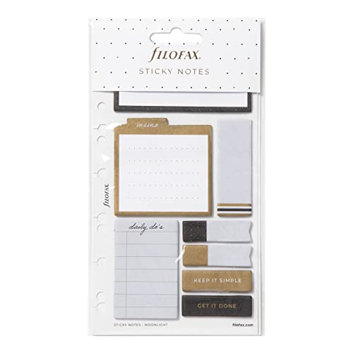 Rediform Filofax Accessory, Moonlight Collection, Repositionable Sticky Notes, Set of 8 Note Pads, 25 Sheets Each (B132826)