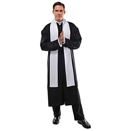 AMSCAN Priest Halloween Costume for Men, Plus Size, with Included Accessories
