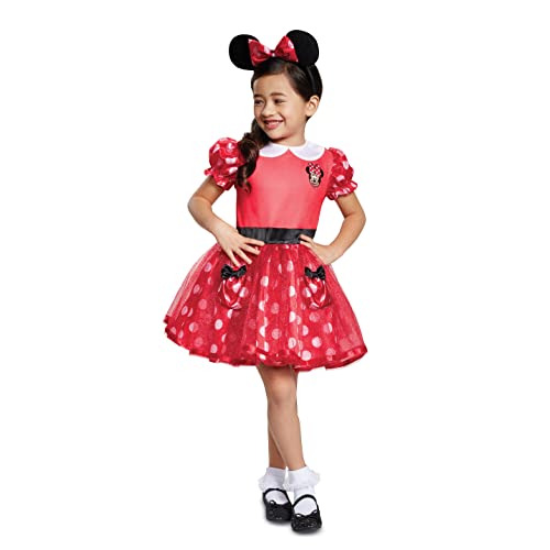 Disguise Disney Minnie Mouse Girls' Costume, Red