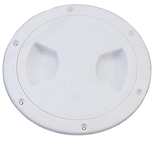 Pactrade Marine Marine Boat WHITE PLASTIC DECK PLATE 4"D WATERPROOF INSPECTION BAYONET TYPE