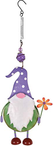 Sunset Vista Designs 93782 Gnome Hanging Bouncy (Purple Hat, 17-inch Height)
